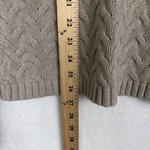 VTG AVIREX Y2K Sweater Men's Sz L Cream 100% Cotton Cable Knit Crew Neck L/S - Picture 7 of 11